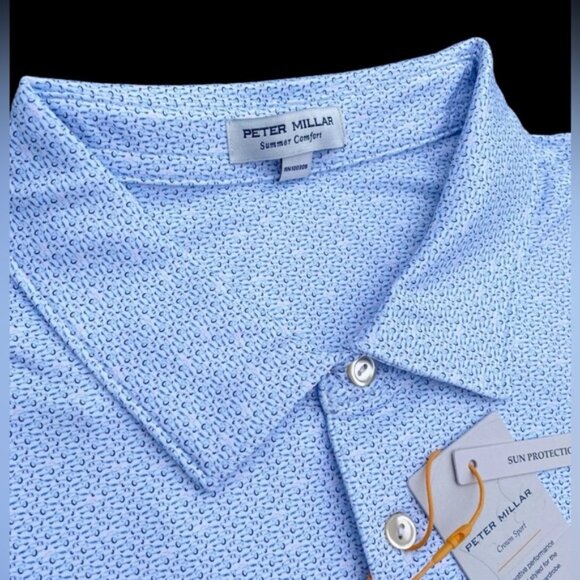Peter Millar Hardtop Haven Car Print Summer Comfort Polo White Size XL NWT - Picture 1 of 10